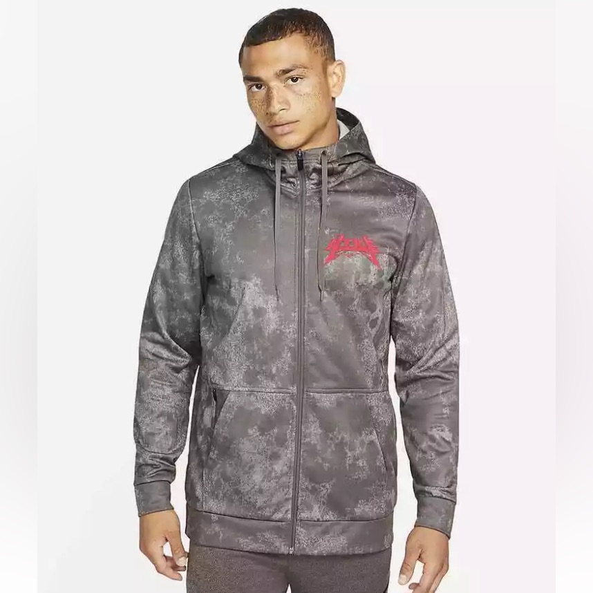 Nike Men’s Black Therma-Fit Story Pack Full Zip Training Hoodie Cave Stone Xxl